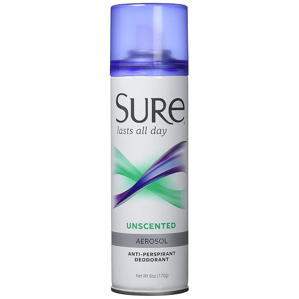 Sure Aerosol Unscented Anti Perspirant Deodorant 6 Oz 