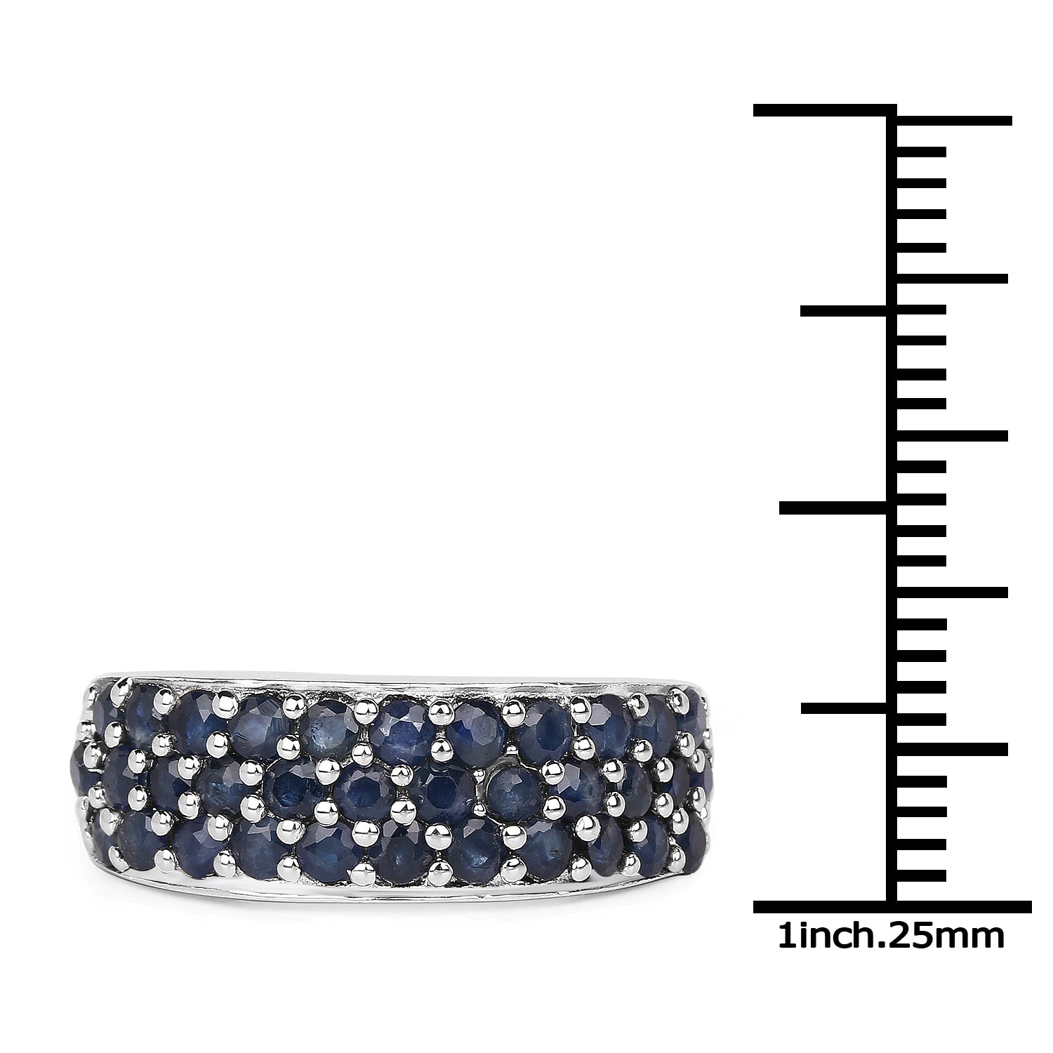 1.70 Carat Genuine Blue Sapphire .925 Sterling Silver Ring by Bids.com
