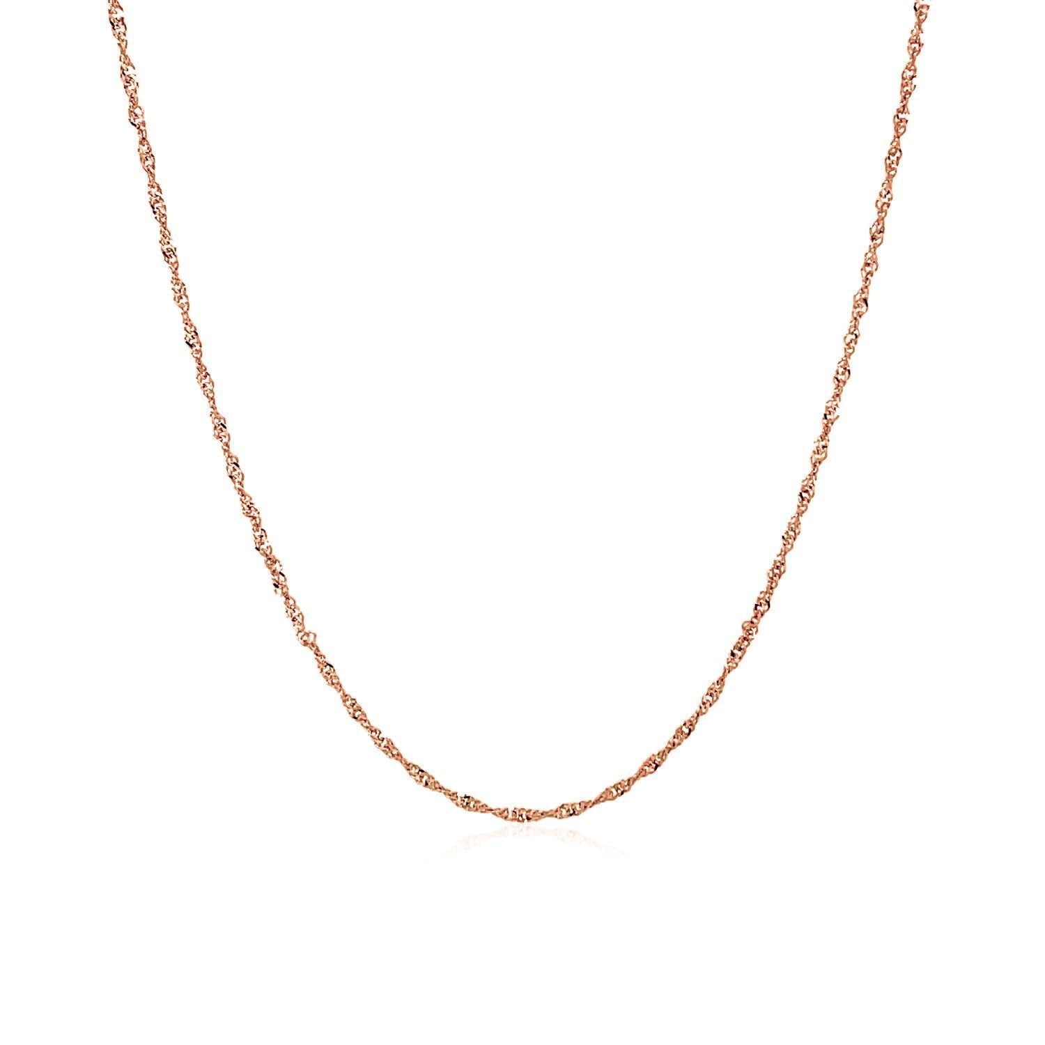 14k Rose Gold Singapore Chain 1.0mm by Bids.com