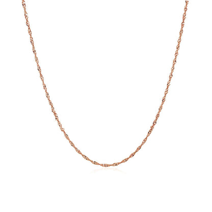 14k Rose Gold Singapore Chain 1.0mm by Bids.com