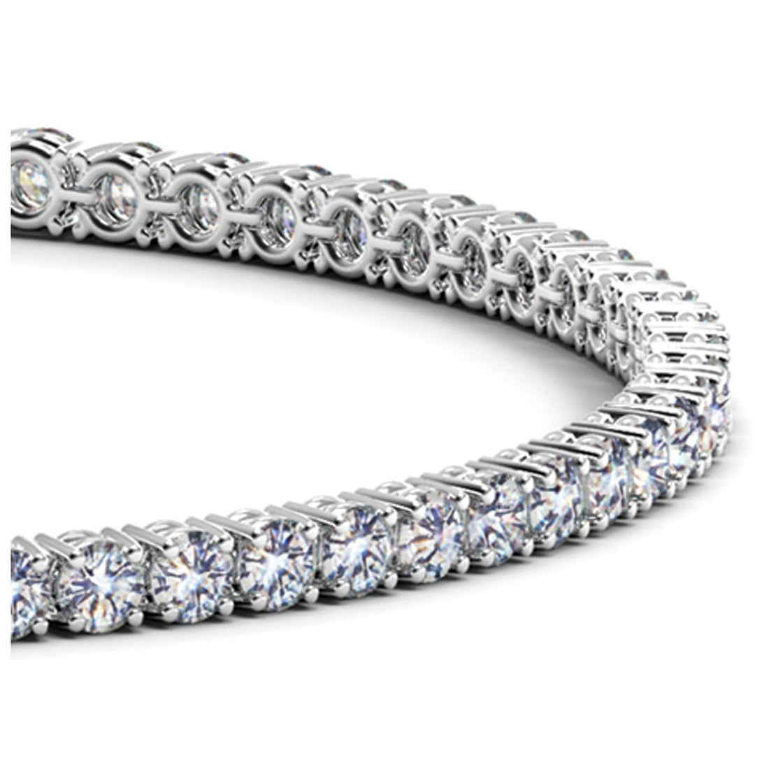 Lab Grown Round Diamond Tennis Bracelet in 14k White Gold (4 cctw F/G VS2/SI1) by Bids.com