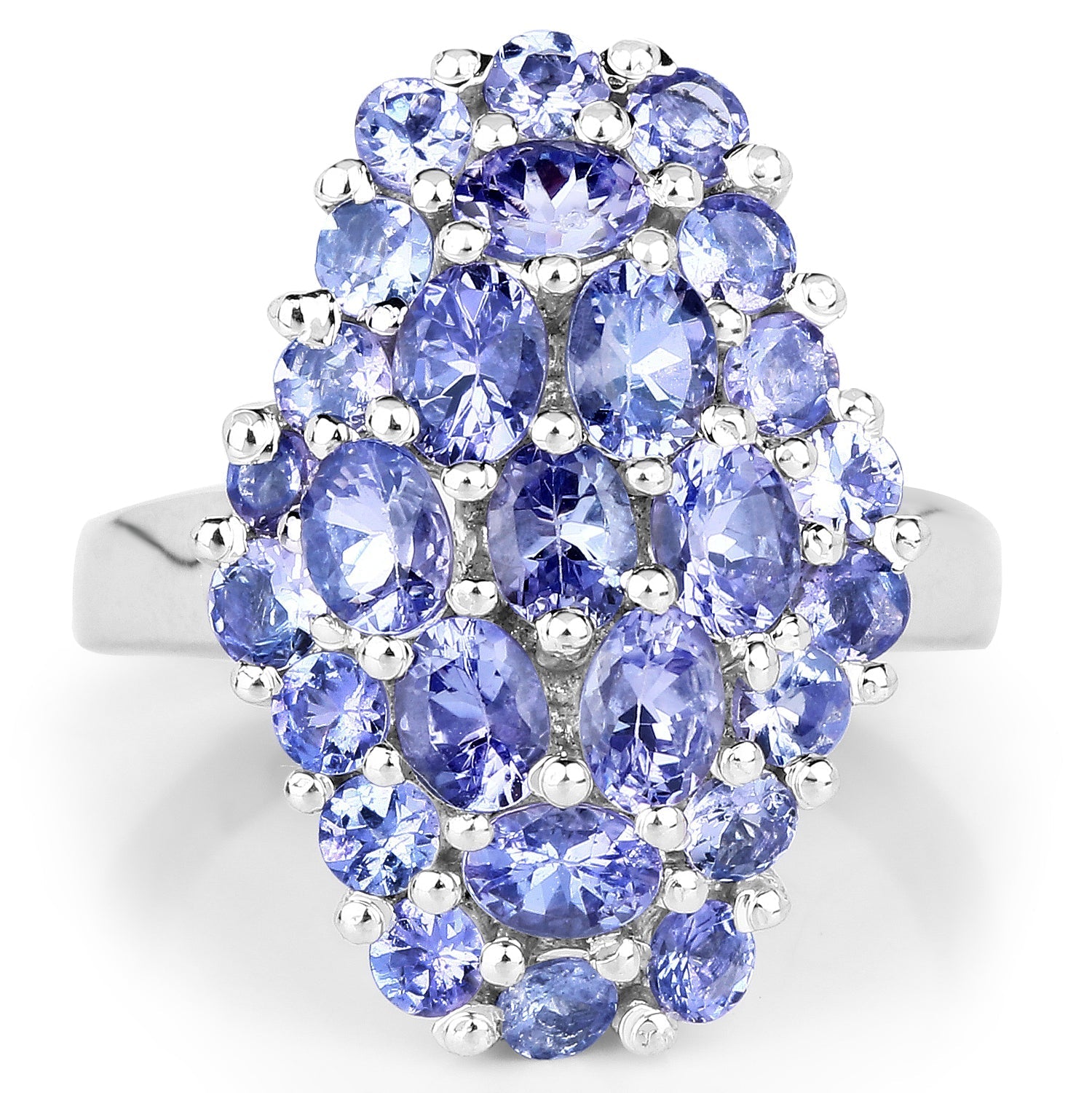 2.79 Carat Genuine Tanzanite .925 Sterling Silver Ring  DestGlow