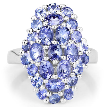 2.79 Carat Genuine Tanzanite .925 Sterling Silver Ring  DestGlow