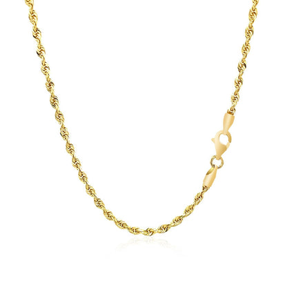2.5mm 10k Yellow Gold Solid Diamond Cut Rope Chain by Bids.com