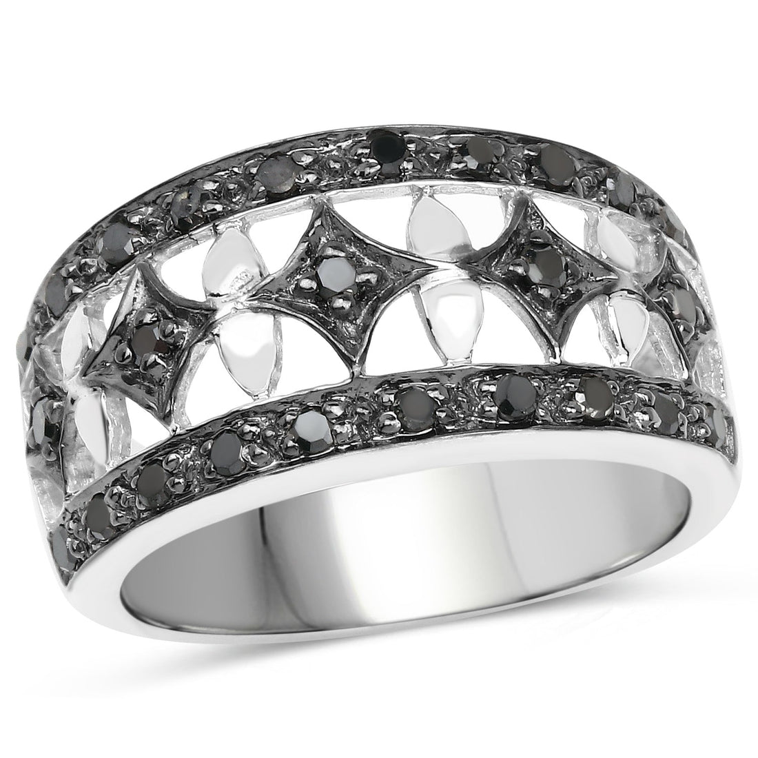 0.29 Carat Genuine Black Diamond .925 Sterling Silver Ring by Bids.com
