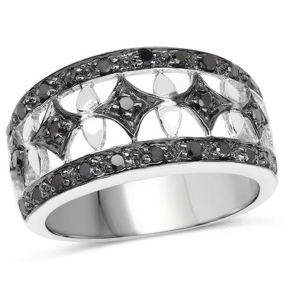 0.29 Carat Genuine Black Diamond .925 Sterling Silver Ring by Bids.com