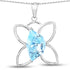 10.58 Carat Genuine Swiss Blue Topaz .925 Sterling Silver Pendant  DestGlow