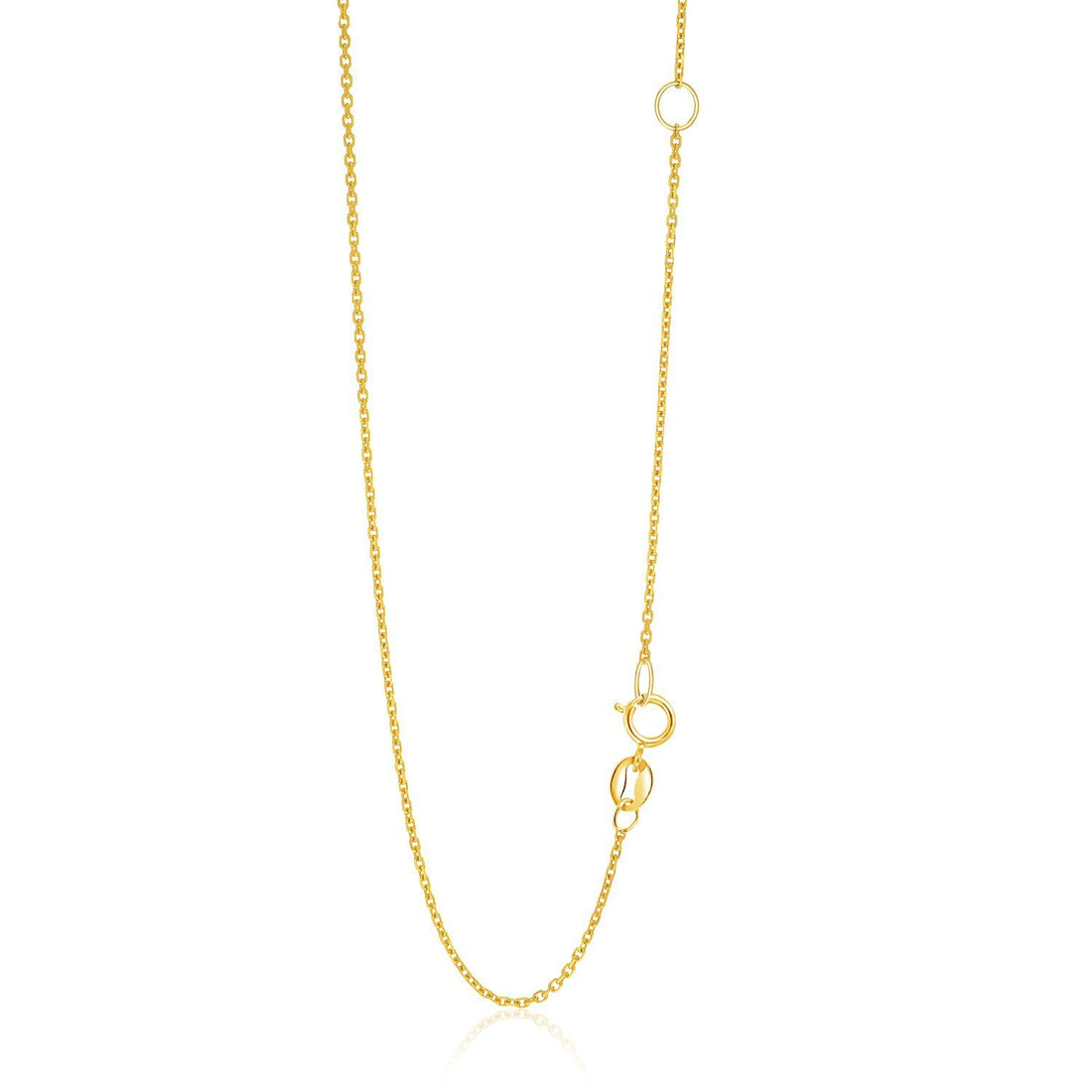 14k Yellow Gold Adjustable Cable Chain 1.1mm by Bids.com