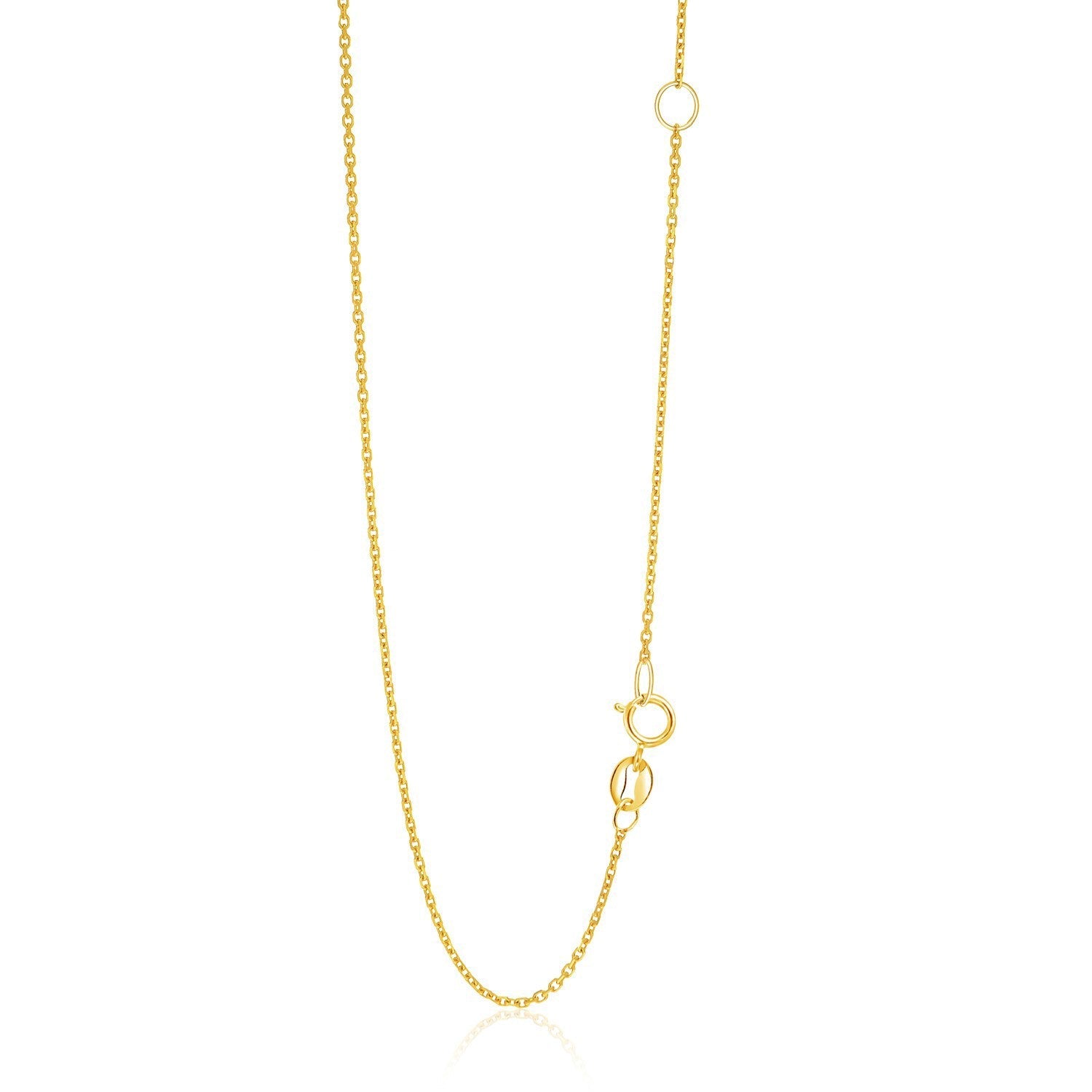 14k Yellow Gold Adjustable Cable Chain 1.1mm by Bids.com