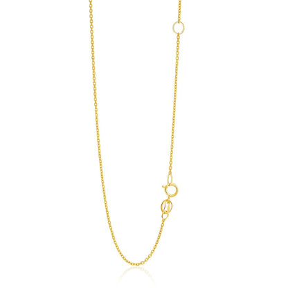14k Yellow Gold Adjustable Cable Chain 1.1mm by Bids.com