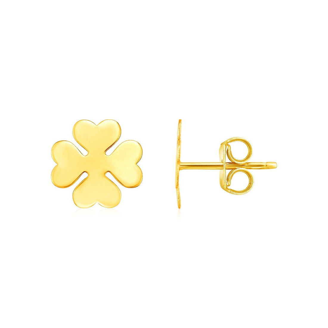 14K Yellow Gold Four Leaf Clover Earrings by Bids.com