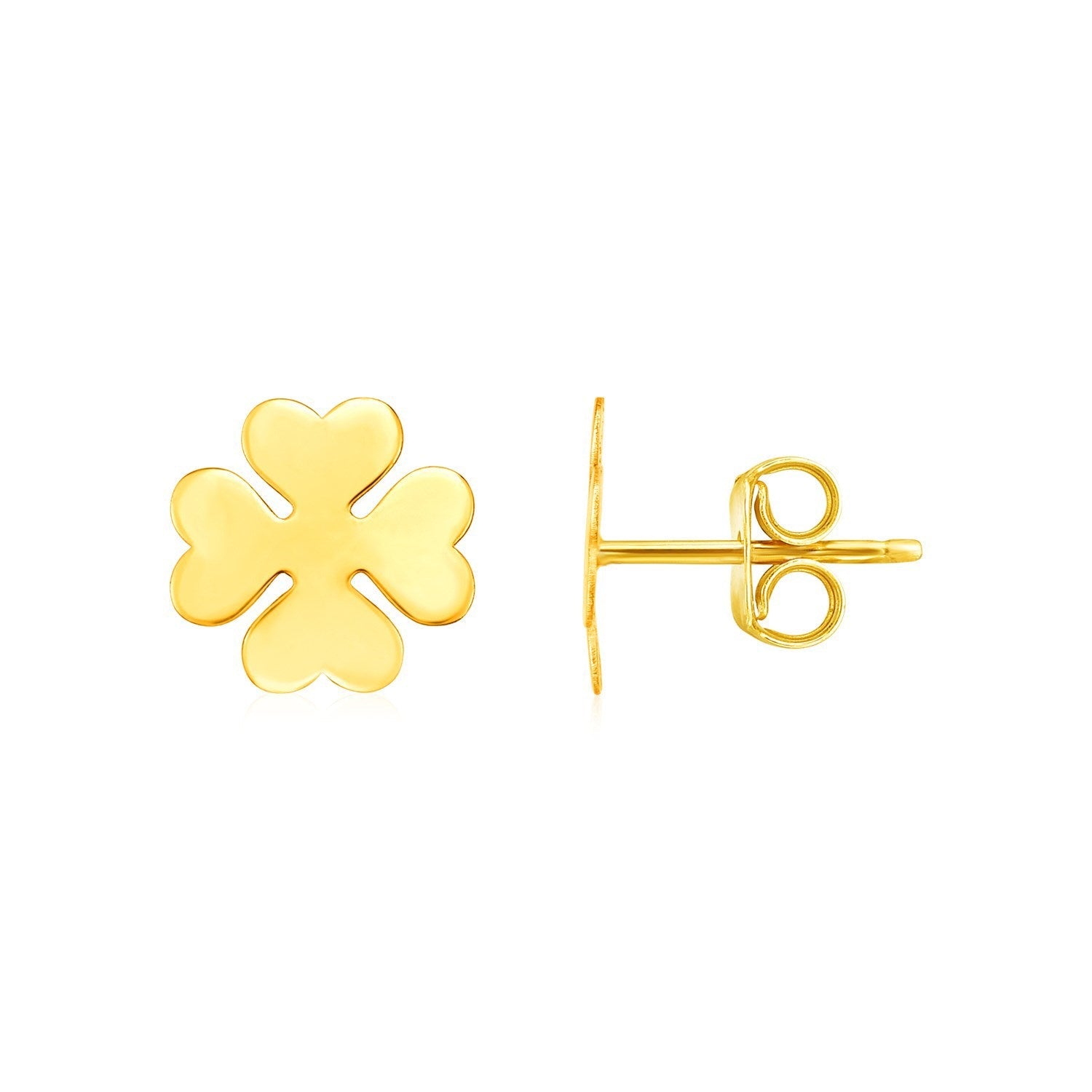 14K Yellow Gold Four Leaf Clover Earrings by Bids.com