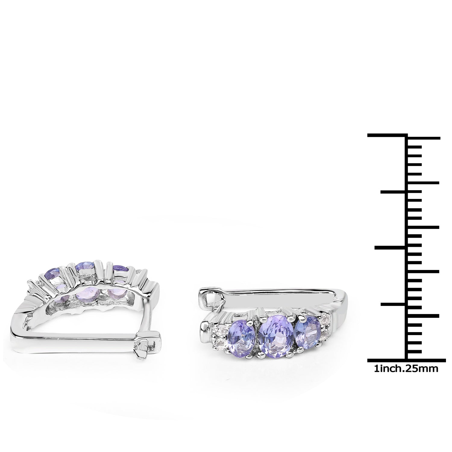 1.52 Carat Genuine Tanzanite and White Topaz .925 Sterling Silver Earrings  DestGlow