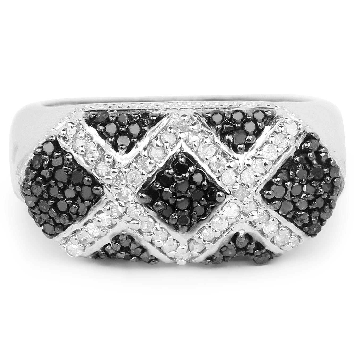0.61 Carat Genuine Blue Diamond and White Diamond .925 Sterling Silver Ring by Bids.com