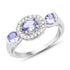 1.00 Carat Genuine Tanzanite and White Topaz .925 Sterling Silver Ring by Bids.com