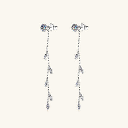 1.38 Carat Sparkala™ Pure Sterling Silver Leaf Earrings - DestGlow