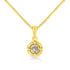 14K Yellow Gold Plated .925 Sterling Silver 1/2 Cttw Brilliant Round Cut Diamond Solitaire Milgrain 18" Pendant Necklace (K-L Color, I2-I3 Clarity) by Bids.com