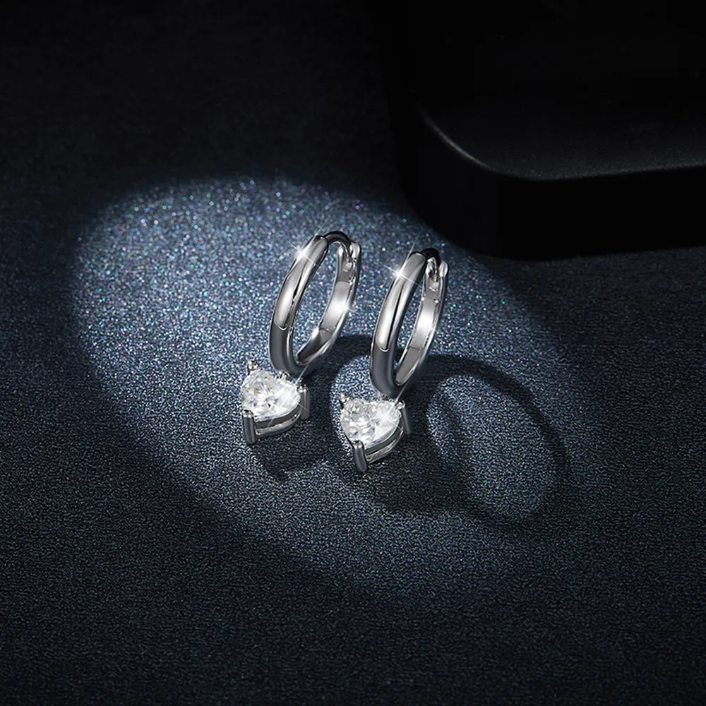 1 Carat Sparkala™ 925 Sterling Silver Heart Earrings by Sparkala