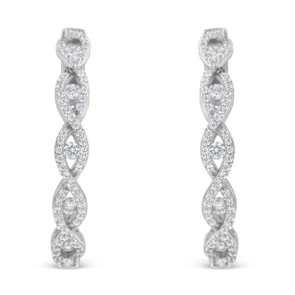 10K White Gold Diamond Hoop Earrings (1 1/2 cttw, H-I Color, I1-I2 Clarity) by Bids.com
