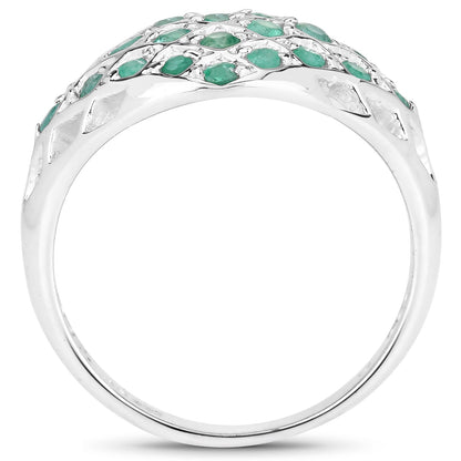 0.90 Carat Genuine Emerald .925 Sterling Silver Ring by Bids.com
