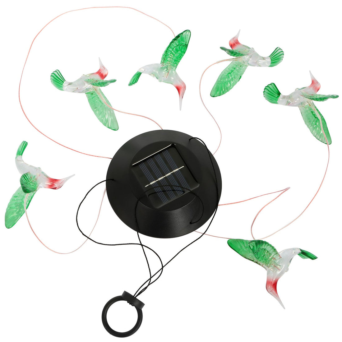 LED Solar Hummingbird Wind Chime Solar String Lights 6 LEDs Color-Changing IP65 Waterproof Decorative Lamp Lighting for Home Garden Fence Party 