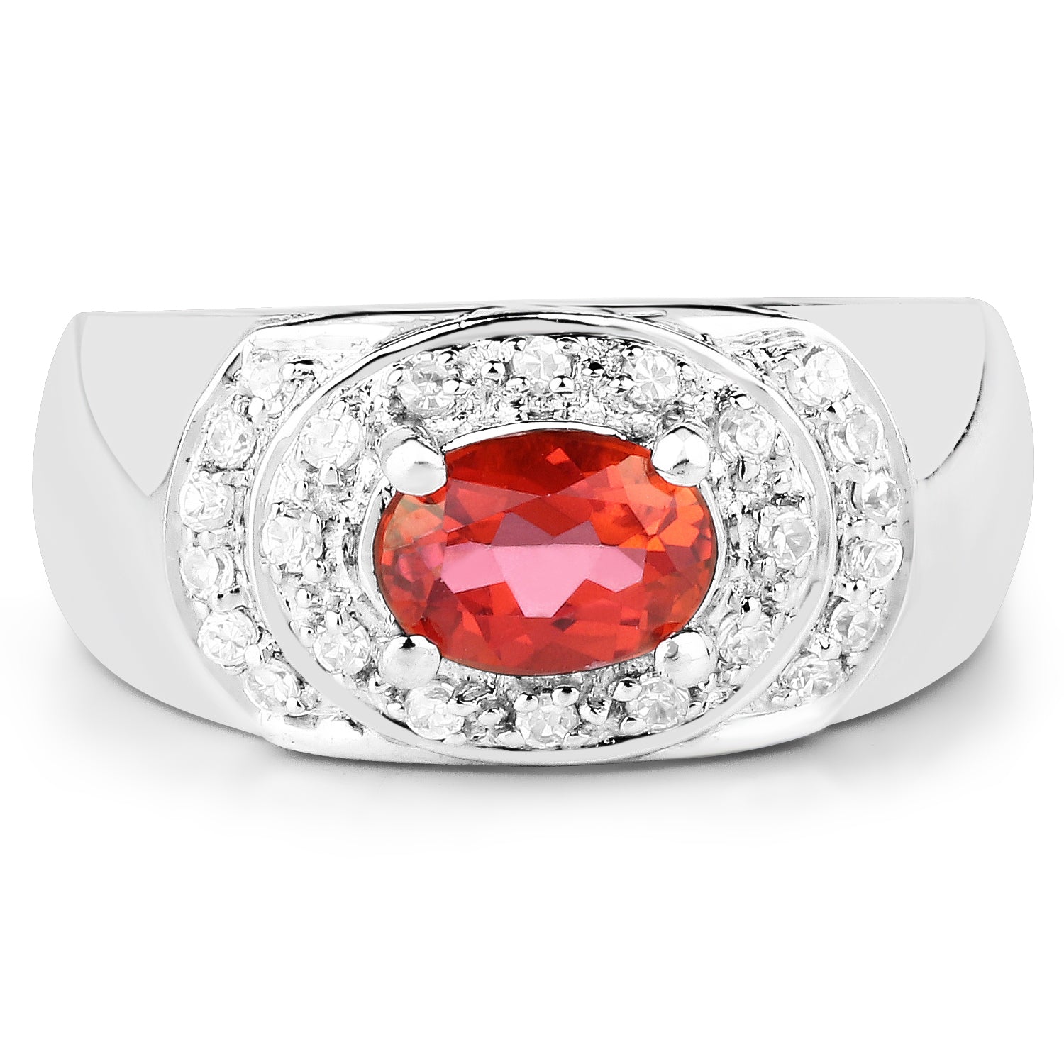 1.37 Carat Genuine Pink Topaz and White Cubic Zirconia .925 Sterling Silver Ring by Bids.com