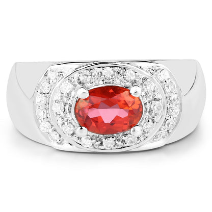 1.37 Carat Genuine Pink Topaz and White Cubic Zirconia .925 Sterling Silver Ring by Bids.com