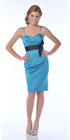 CLEARANCE - Cinderella Divine 7603 Short Satin Dress Sweetheart Neck Bow by DiscountDressShop