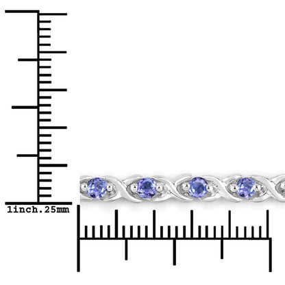 0.91 Carat Genuine Tanzanite .925 Sterling Silver Bracelet by Bids.com