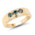 14K Yellow Gold Plated 0.33 Carat Genuine Blue Diamond .925 Sterling Silver Ring by Bids.com