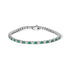 14K White Gold Alternating 1 1/2 Cttw Diamond and Emerald Tennis Bracelet  DestGlow