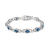 14K White Gold Vintage-Inspired Oval Blue Sapphire & Diamond Link Bracelet by Bids.com
