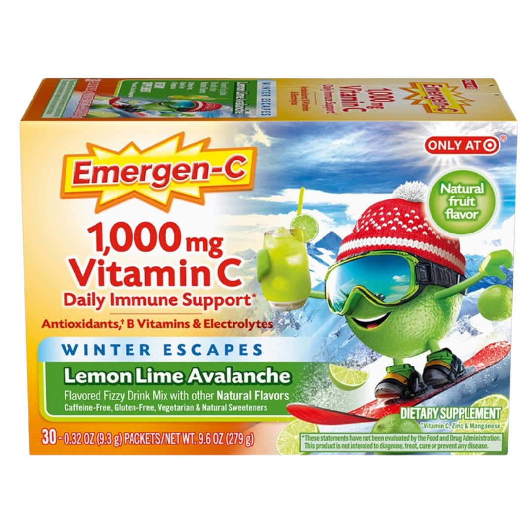 Emergen-C Vitamin C 1000mg Powder Lemon Lime Avalanche (30 Count) by Farmacias Savia