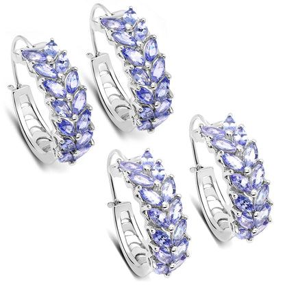 3.92 Carat Genuine Tanzanite .925 Sterling Silver Earrings by Bids.com