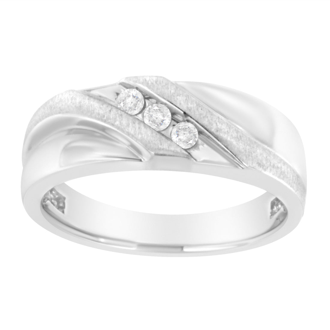 10K White Gold 1/10 Cttw Diamond Men&