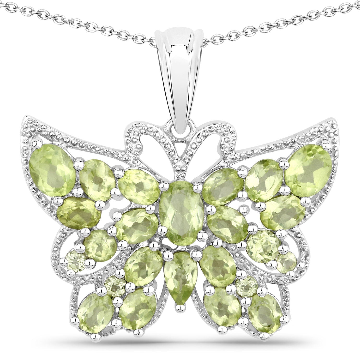 4.05 Carat Genuine Peridot .925 Sterling Silver Pendant  DestGlow