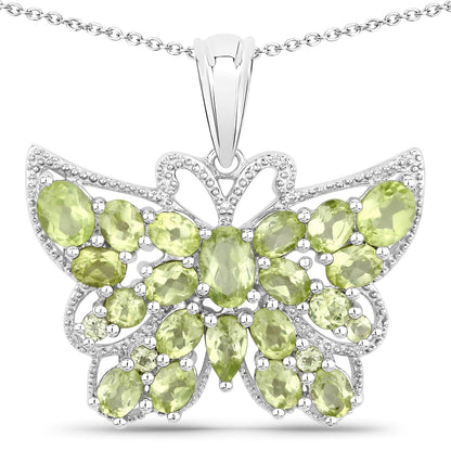 4.05 Carat Genuine Peridot .925 Sterling Silver Pendant  DestGlow