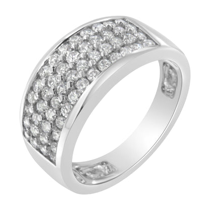 14K White Gold Round Cut Diamond Ring (1.0 Cttw, H-I Color, SI2-I1 Clarity) - Size 6-1/2 by Bids.com