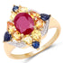 14K Yellow Gold Plated 3.76 Carat Genuine Multi Stone .925 Sterling Silver Ring by Bids.com