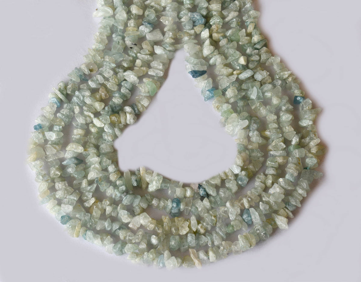 Uncut Raw Amazonite Crystal Chip Beads for Necklace (Alignment Of Chakra and Trust)  DestGlow
