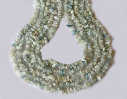Uncut Raw Amazonite Crystal Chip Beads for Necklace (Alignment Of Chakra and Trust)  DestGlow