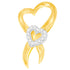 10K Two-Tone Gold 1/10 cttw Diamond Heart Pendant Necklace (H-I, I1-I2) by Bids.com
