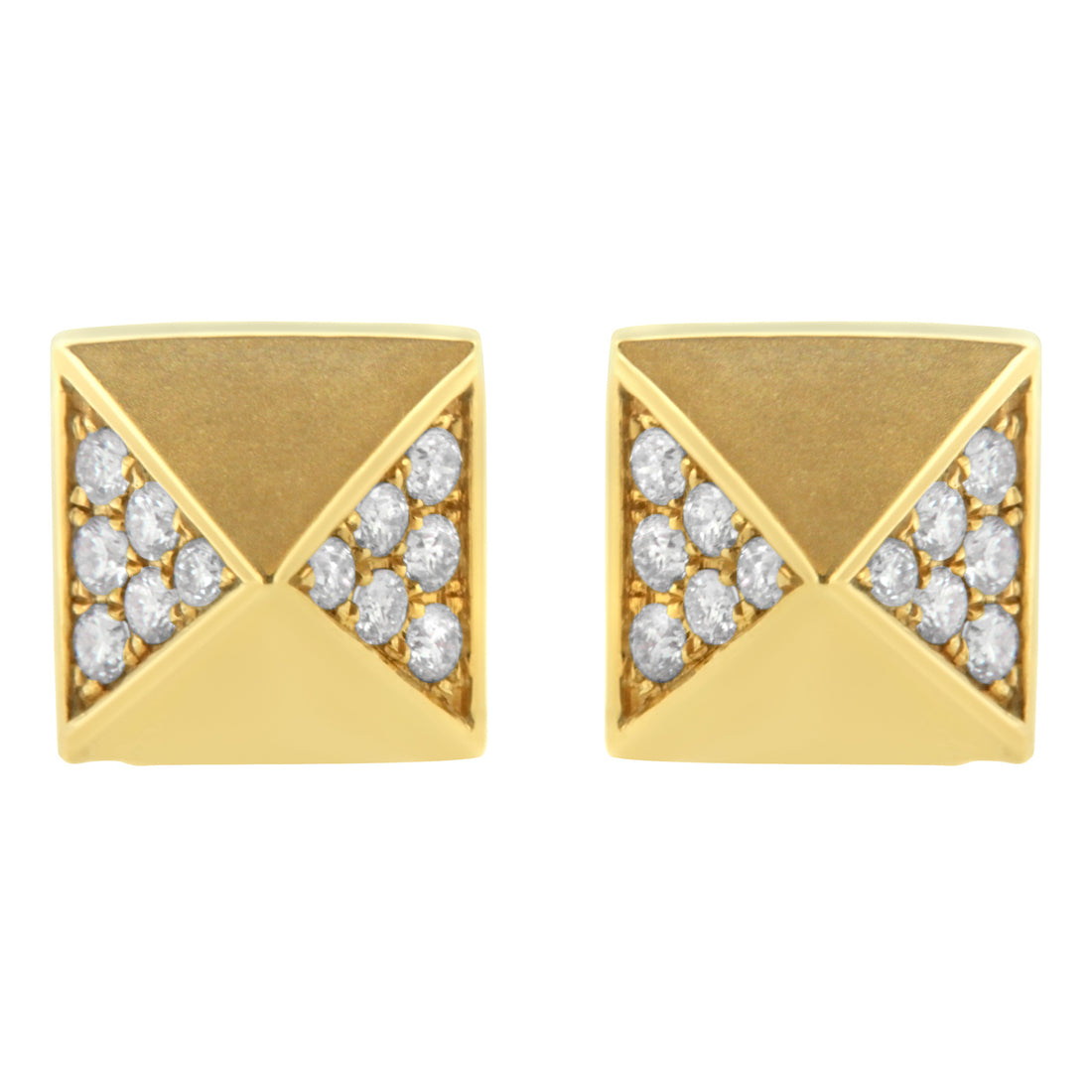 14K Yellow Gold 1/4 Cttw Diamond Pyramid Stud Earring (G-H Color, SI1-SI2 Clarity) by Bids.com