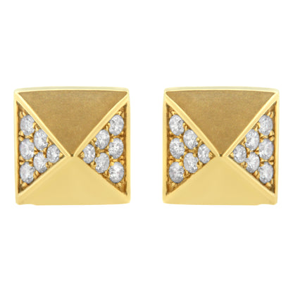 14K Yellow Gold 1/4 Cttw Diamond Pyramid Stud Earring (G-H Color, SI1-SI2 Clarity) by Bids.com