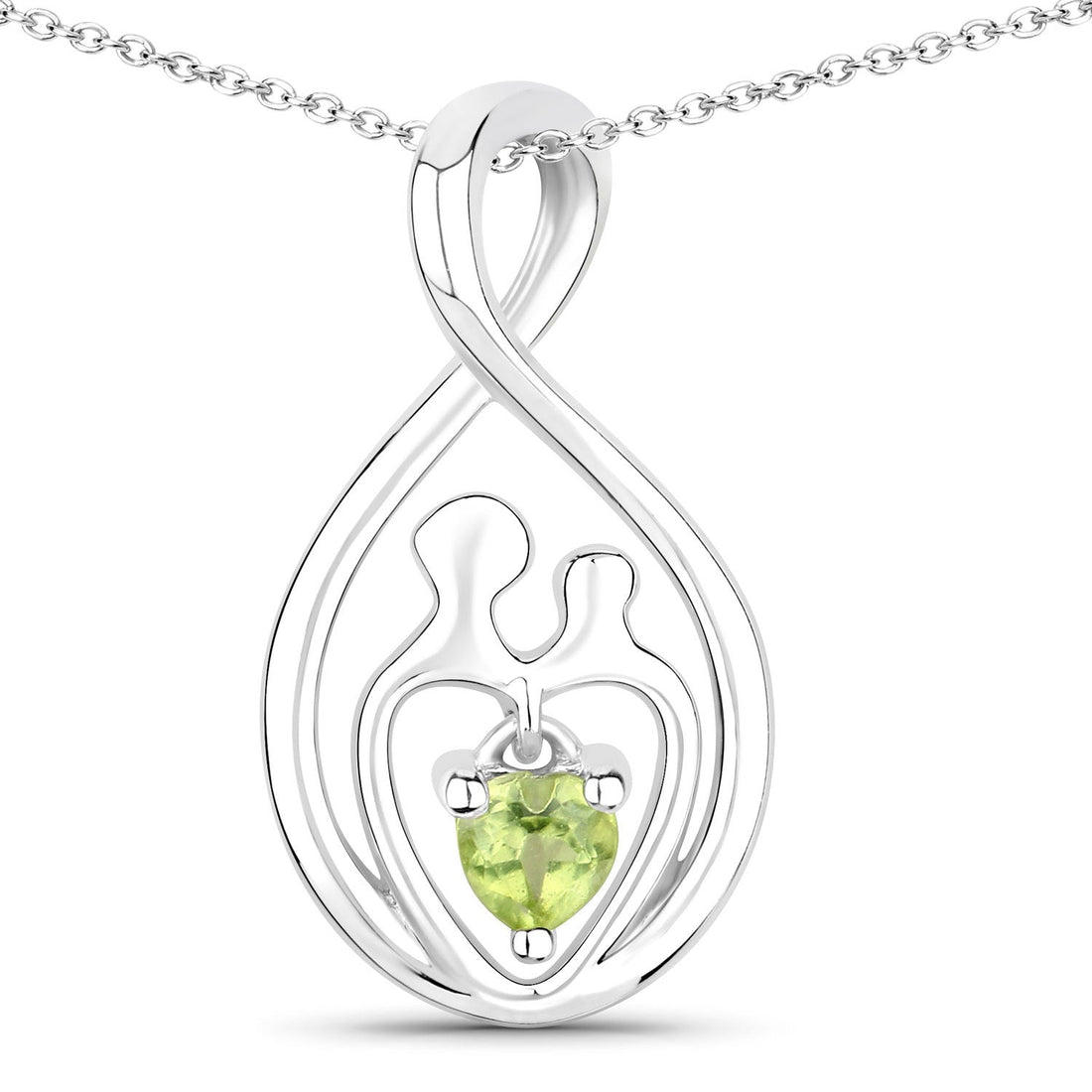 0.15 Carat Genuine Peridot .925 Sterling Silver Pendant by Bids.com