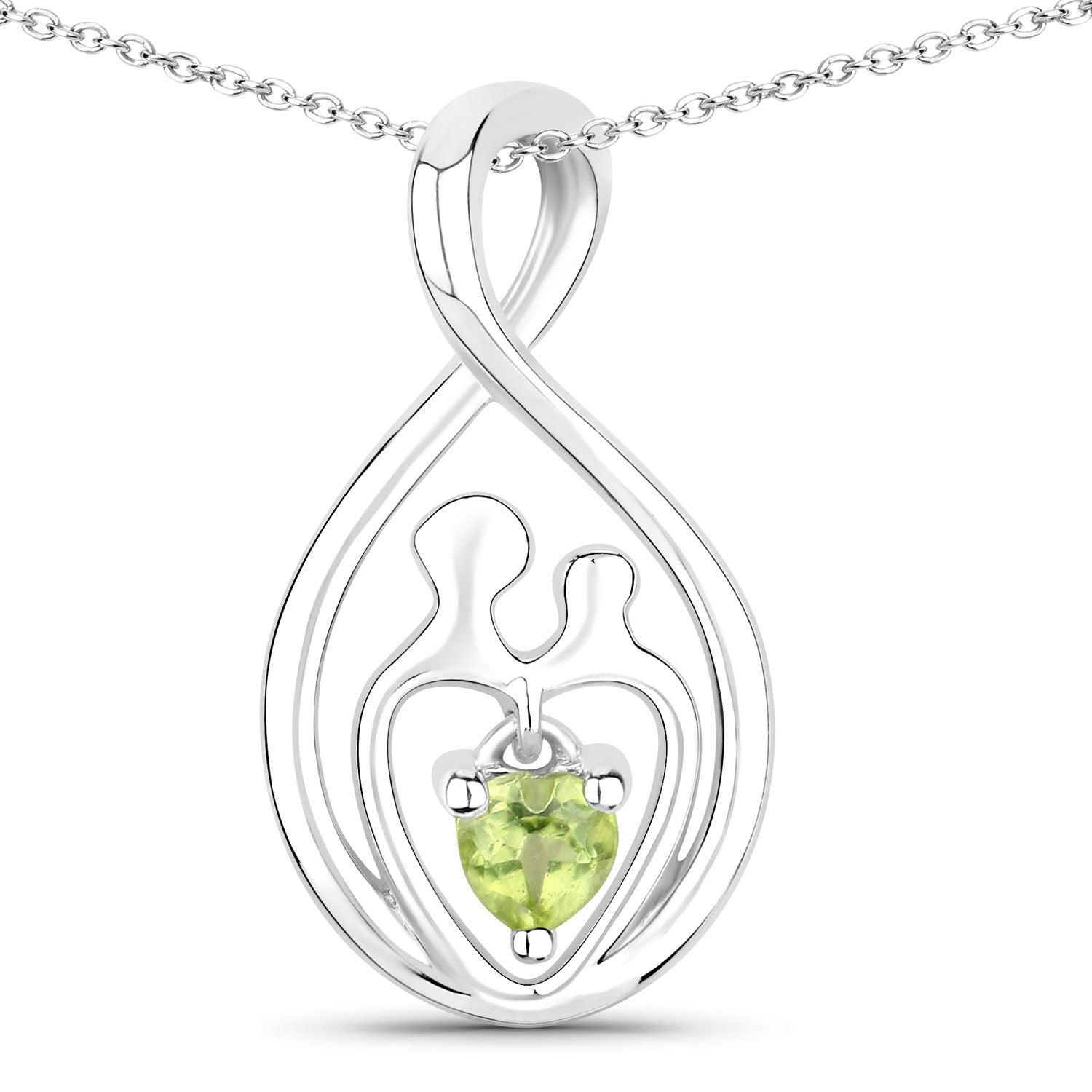 0.15 Carat Genuine Peridot .925 Sterling Silver Pendant by Bids.com