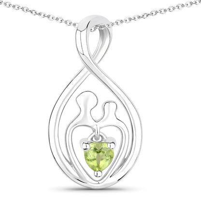0.15 Carat Genuine Peridot .925 Sterling Silver Pendant by Bids.com