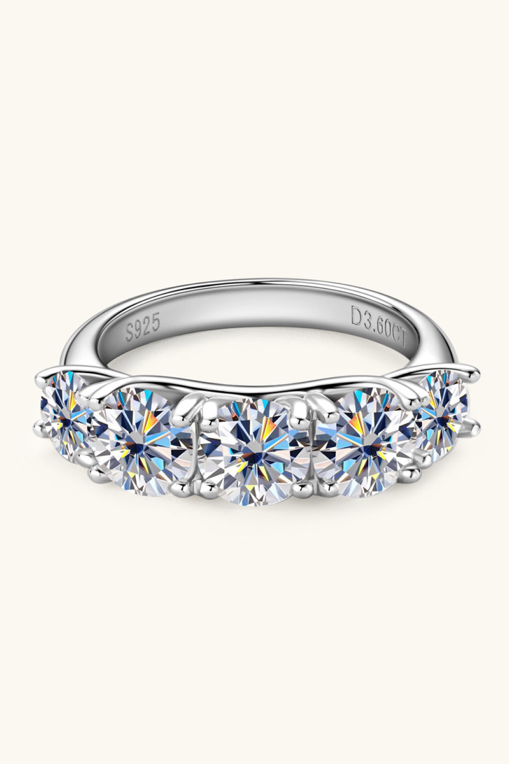 1 Carat Sparkala™ Platinum Over Pure Sterling Silver Half-Eternity Ring by Sparkala