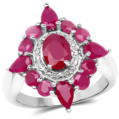 3.04 Carat Glass Filled Ruby .925 Sterling Silver Ring by Bids.com
