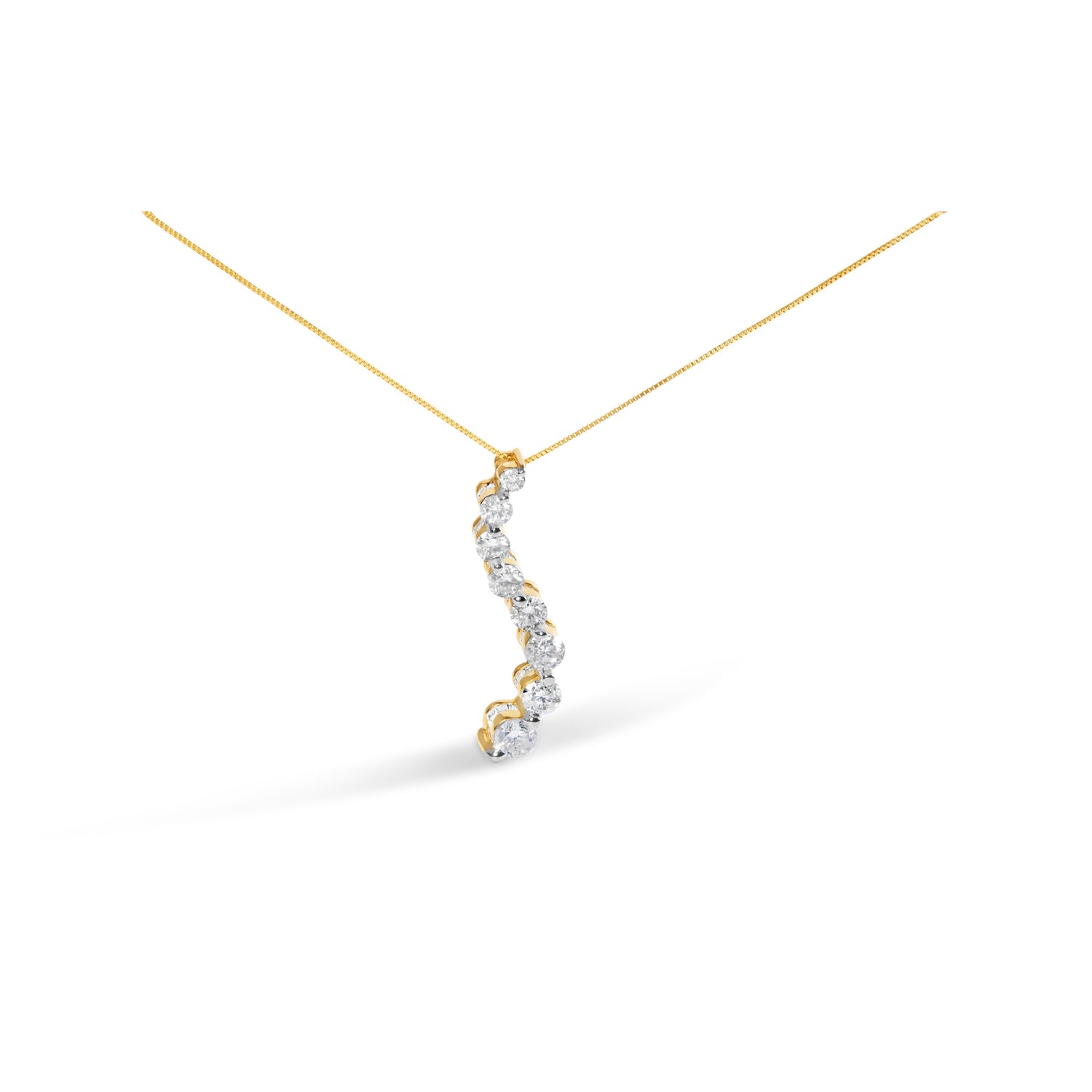 AGS Certified 14k White Gold 3.0 Cttw Baguette and Brilliant Round-Cut Diamond Journey 18" Pendant Necklace (F-G Color, I1-I2 Clarity) by Bids.com